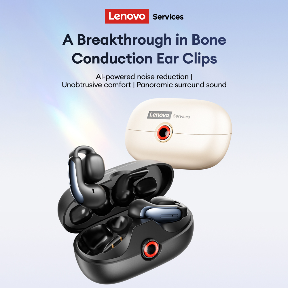 Usb Charger - Lenovo LES-108 Knochenleitung TWS Ohrclips Kopfhörer