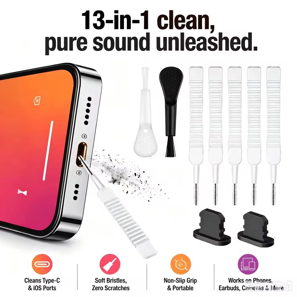 Usb Charger - Reinigungsset für Handy-Lautsprecher und Ladeanschluss, Staubschutz