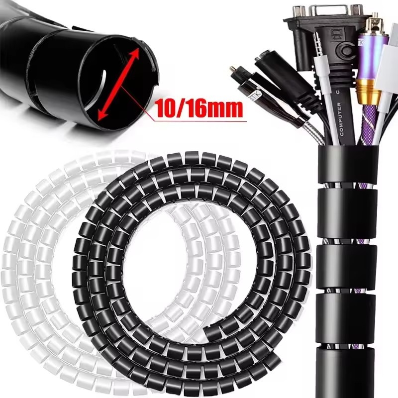 Cable Organizer - 2 m langes Kabelmanagement-Set: Computer-Kabelhülle, Organizer,