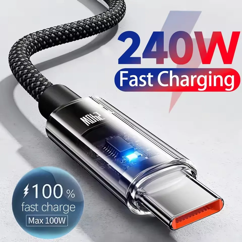 Usb Charger - 240W Nylon USB Typ C Superschnelles