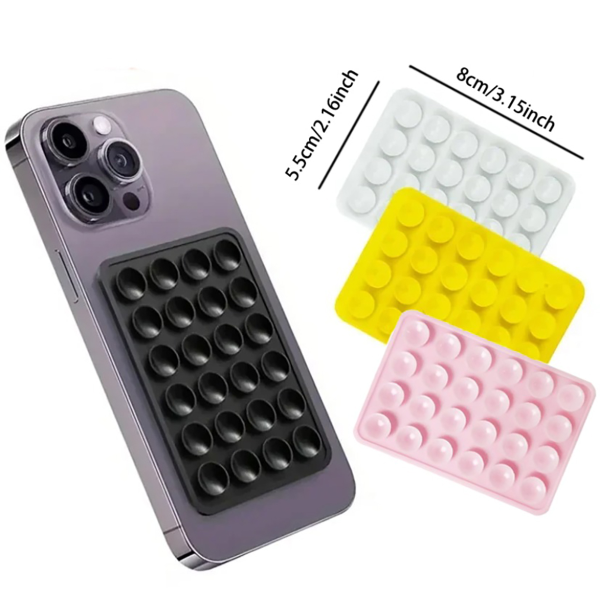 Phone Holder - Silikon-Saugnapf-Handyhalter-Matte, multifunktionaler Saugnapf-Wandständer, quadratisch, rutschfest, einseitige