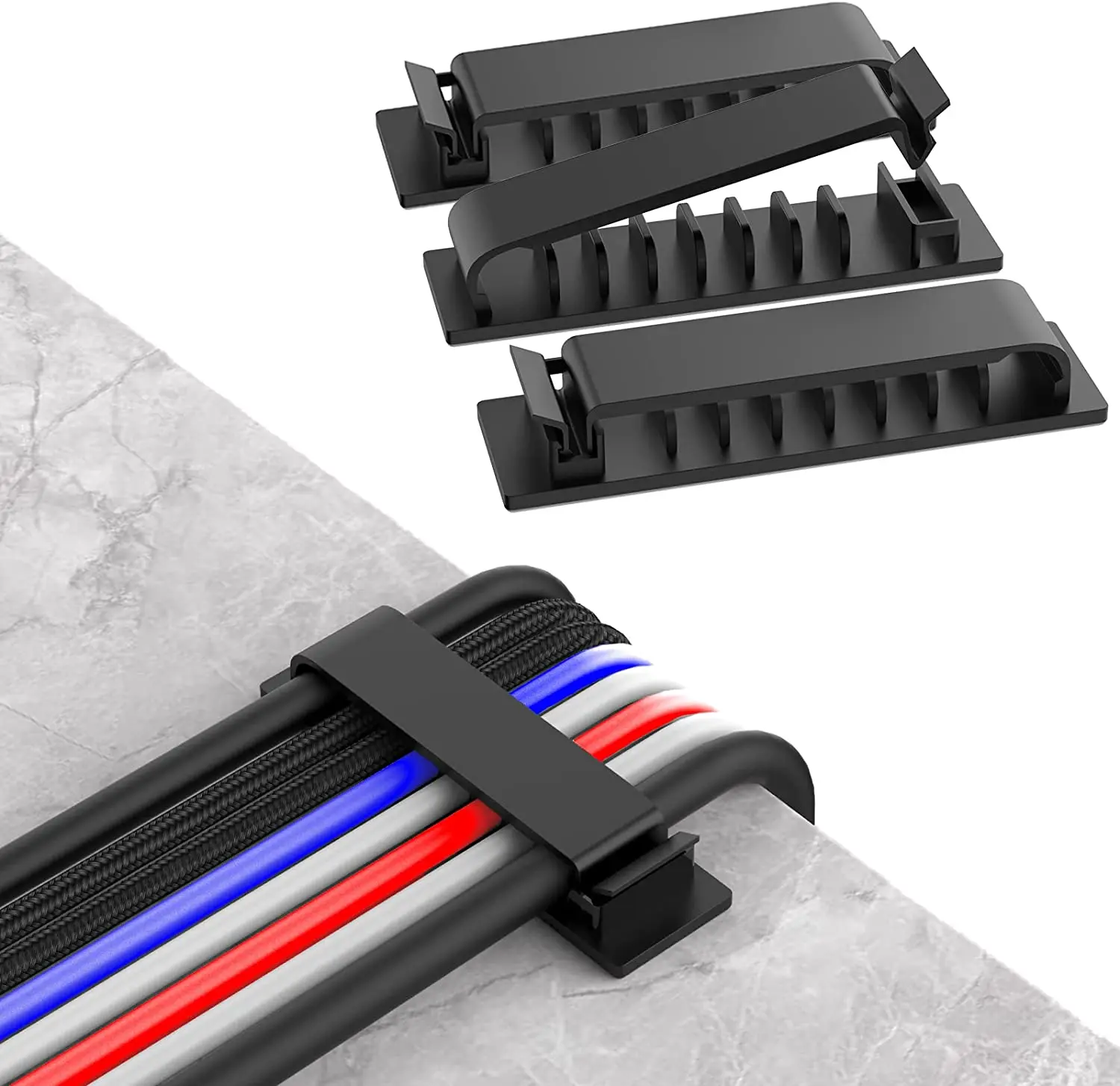 Cable Organizer - Kabel-Organizer, Kabelmanagement, Kabelhalter, flexibler USB-Kabelwickler, ordentliche