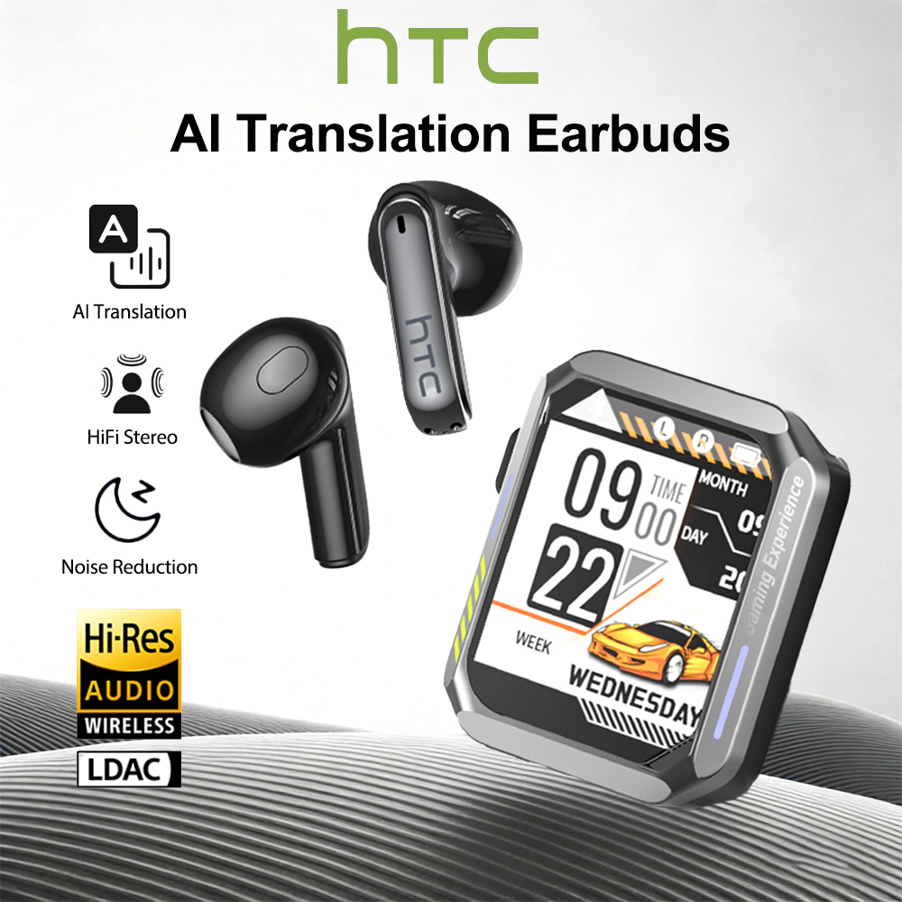 Headphones Wireless - HTC Gaming Bluetooth-Kopfhörer mit Mikrofon, Echtzeit-Übersetzungs-Ohrhörer,