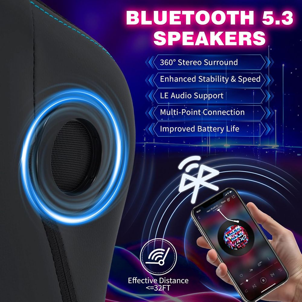 Gaming-Stuhl mit LED-Beleuchtu – Bluetooth Speaker Bewertung und Preis